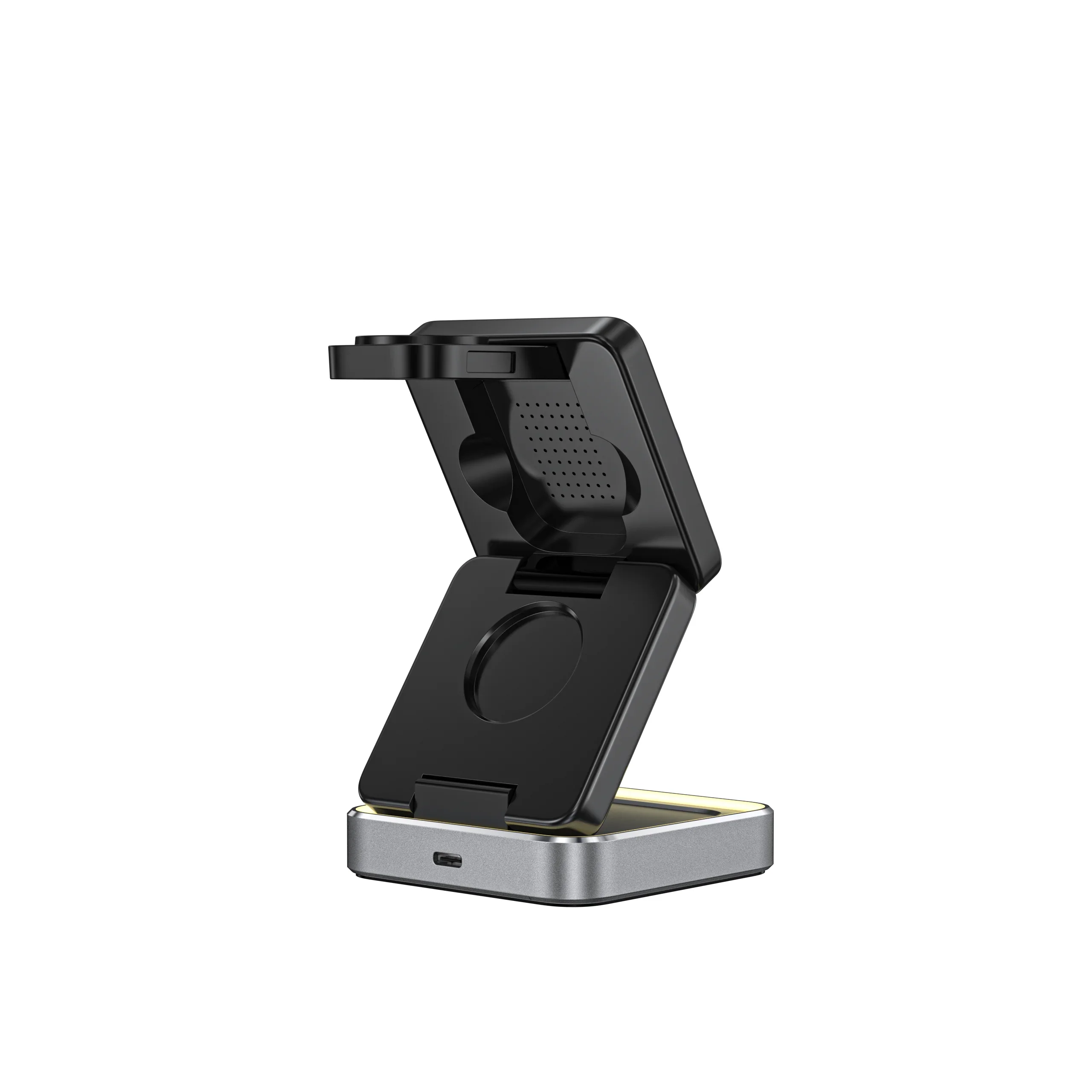 Magnetic 3-in-1 Folding Wireless Charger – Fast Charging Dock for iPhone 12–15, Apple Watch & TWS Earbuds - Image 6