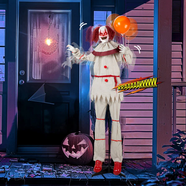 5.7ft Red Eye Vibration Clown Halloween Decor